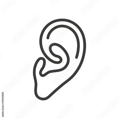 Ear icon, hearing concept, vector illustration on white background
