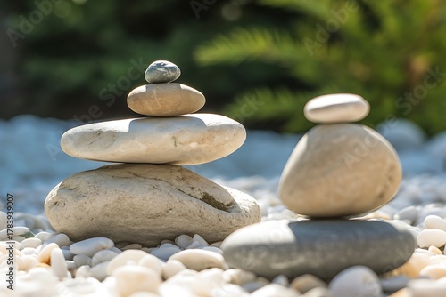 Zen stones balance and meditation concept