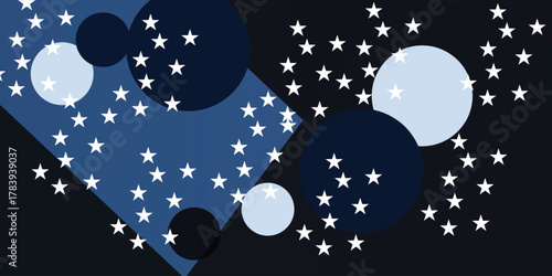 Abstract Vector stars and stripes background with silhouette of a veteran soldier and copy space background with plexus lines.