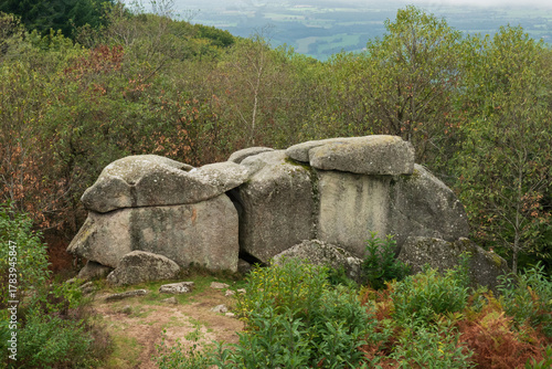 Corestones or woolsacks, rounded boulders, created by a combination of successively chemical and physical weathering