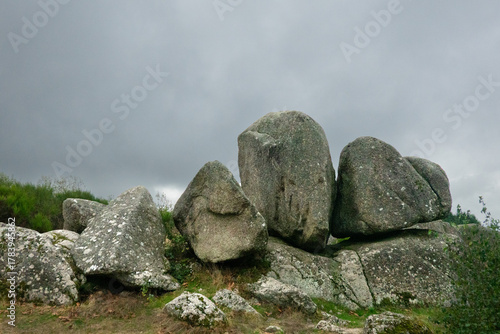 Corestones or woolsacks, rounded boulders, created by a combination of successively chemical and physical weathering