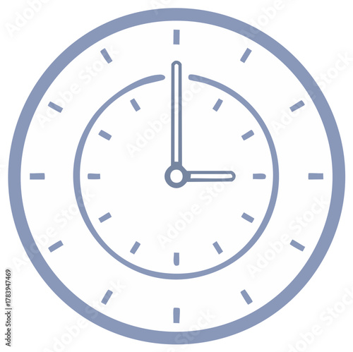Circular Clock Illustration Depicting Time Passage, Simplicity and Time Management Concept