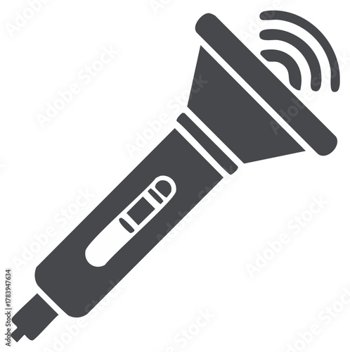 Silhouette of a handheld ultrasound device for medical diagnosis during pregnancy monitoring