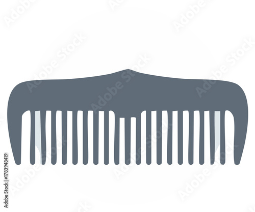 Comb Illustration, Gray Color, For Hair Grooming, Brush, Hairstyle Concept