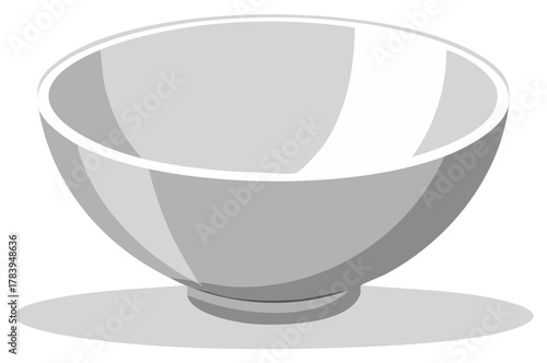 Simple gray bowl with a clean minimalist design and a soft shadow effect