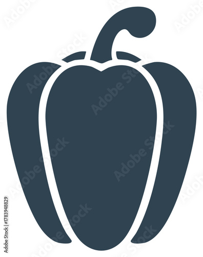 Minimalist Bell Pepper Icon Vector Graphic Design Element Healthy Food Ingredient Symbol
