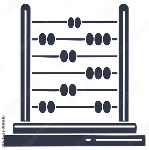 Simple Abacus Illustration for Counting Calculating Learning Tools