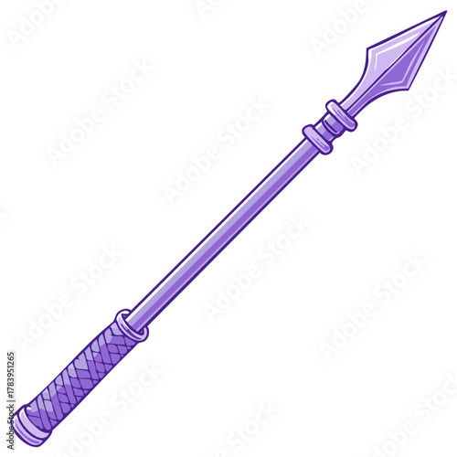 Purple Spear Cartoon Illustration Isolated