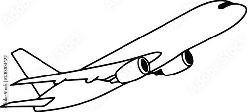Illustrator airplane taking off flight silhouette passenger jet vector