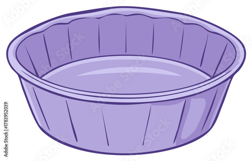 Purple container for baking or serving illustrated isolated