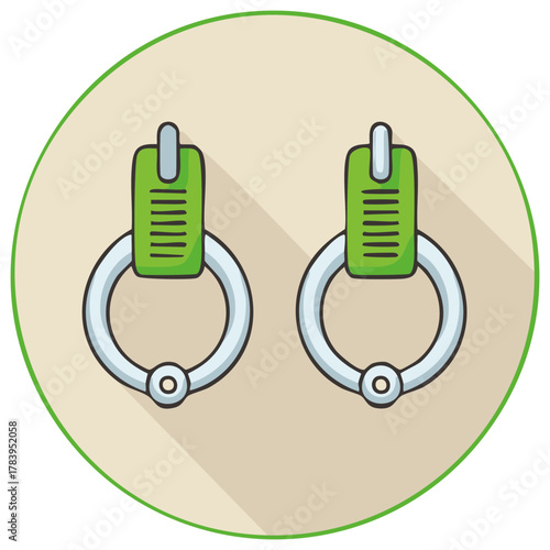 Gymnastic Rings Illustration, Artistic Style for Training or Competition