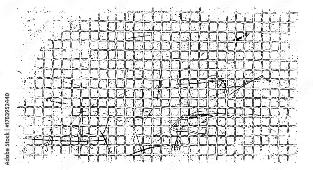 Fototapeta premium Distressed black grid texture for edgy designs and grungy backgrounds, offering a unique vintage or industrial feel for projects