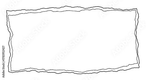 Unique torn paper frame element adding artistic flair to your layouts with distressed edges for authentic vintage designs