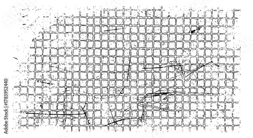 Distressed black grid texture for edgy designs and grungy backgrounds, offering a unique vintage or industrial feel for projects