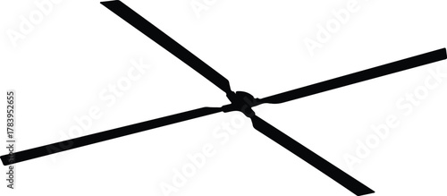Illustrator Helicopter rotor blades spinning transportation technology Silhouette vector