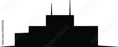 Illustrator Navy nuclear ballistic missile submarine underwater stealth Silhouette vector