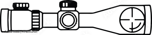Illustrator Rifle scope optics hunting target shooting sight Silhouette vector