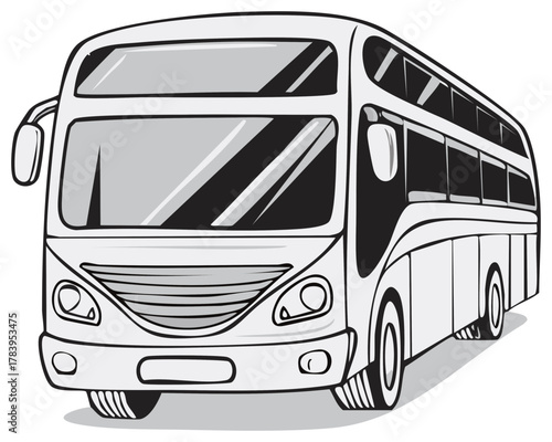 Detailed Vector Illustration of a Double Decker Bus Public Transportation Transit