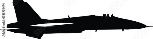 Illustrator Tornado fighter aircraft jet silhouette flying in black vector