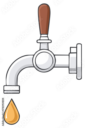Beer Tap and Droplet Illustration, Graphic Design