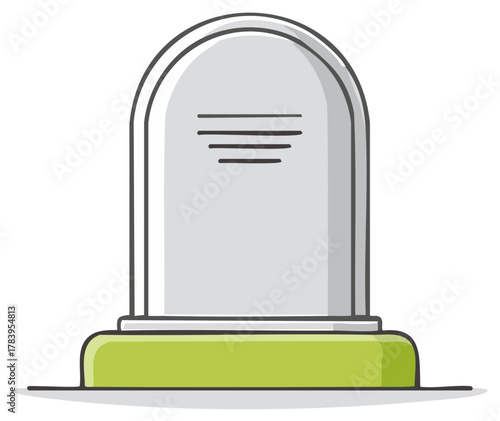 Illustrated gravestone with horizontal lines for headstone engraving
