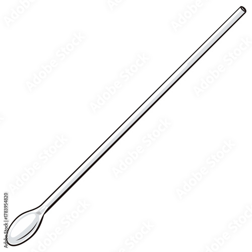 Laboratory stainless steel stirring rod with spoon end for mixing and measuring