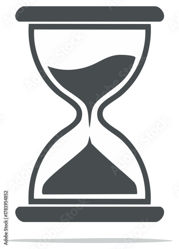 Minimalist hourglass illustration showing sand running out for time concept