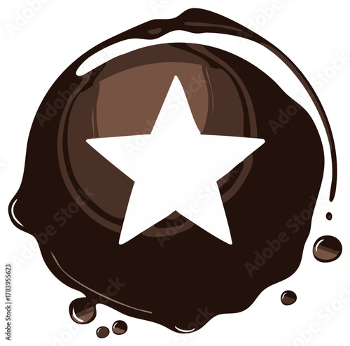 White Star in Drips of Chocolatey Deliciousness for Decadent Designs