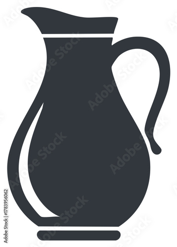 Elegant Pitcher Illustration Simple Style Dark Gray Kitchenware and Tableware