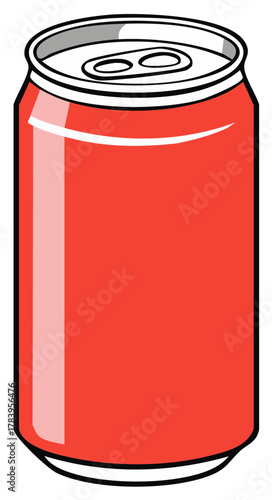 Red Soda Can With Silver Top And Pop Tab