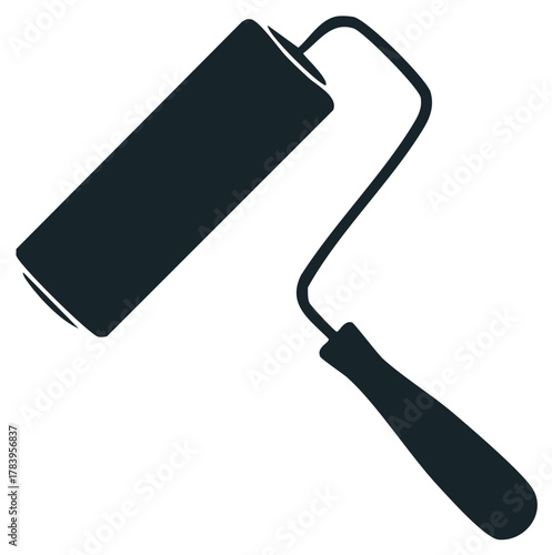 Paint Roller Icon Representing Home Decoration, Repair, and Wall Painting Tool