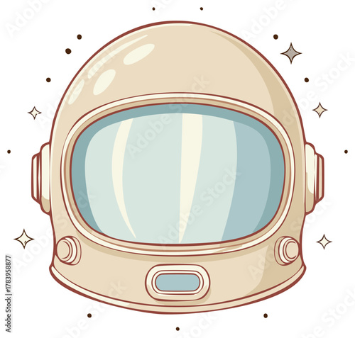 Cartoonish Space Exploration Helmet for Astronauts, Cosmic Adventures, Interstellar Travel, Isolated