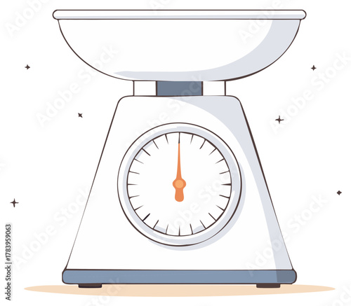 Vintage Kitchen Scale: Old-fashioned Kitchen Balance Illustration