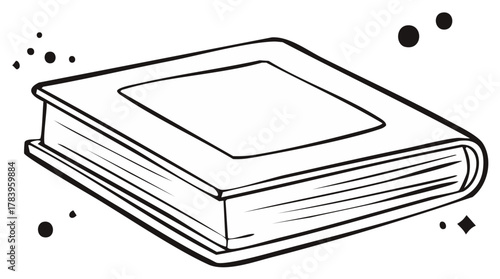 Closed Book Sketch Outline Art Illustration for Education and Reading Material Concepts