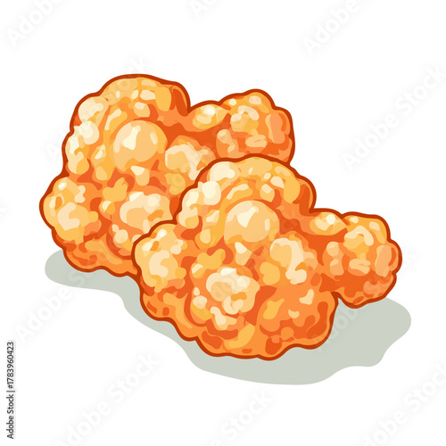 2D flat vector graphic of a Cauliflower Wings in icon style, isolated on white background