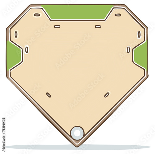 Stylized Baseball Field Diamond Illustration with Infield and Outfield Graphic