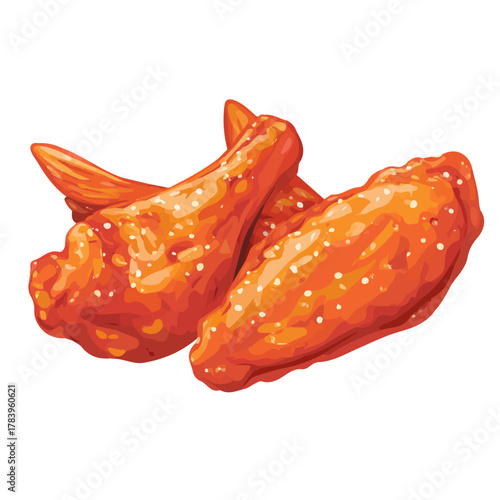 orange chicken wings, white background clip art preview