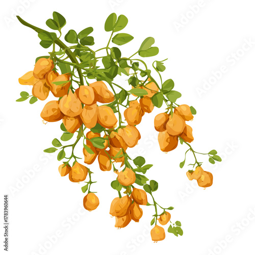 Minimal 2D flat vector of a Chickpea Plant, icon-style illustration on a white background