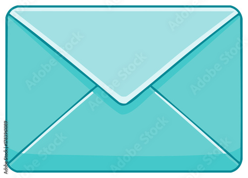 Aqua Envelope Illustration for Mailing Communications and Notifications