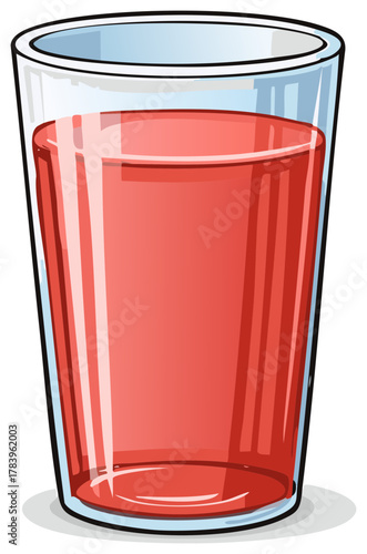 Refreshing Pink Drink Inside Glass Cup Illustration Featuring Vivid Colors