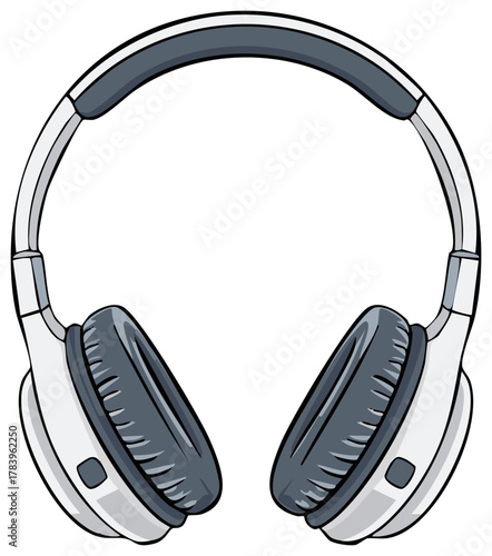 Modern wireless headphones in a simple vector illustration design