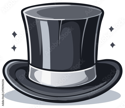 Classic Top Hat with Sparkle Accents for Magic and Formal Events