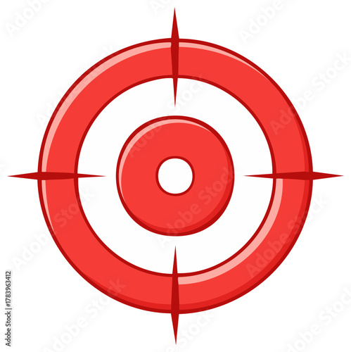 Red Concentric Target with Crosshairs Illustration Symbol Design Accuracy Precision Aim