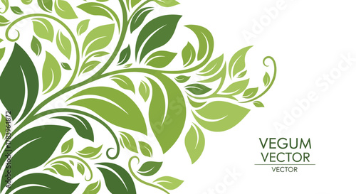 Elegant swirling green foliage design, perfect for nature-inspired brands and eco-friendly campaigns with a modern aesthetic and organic, vibrant feel