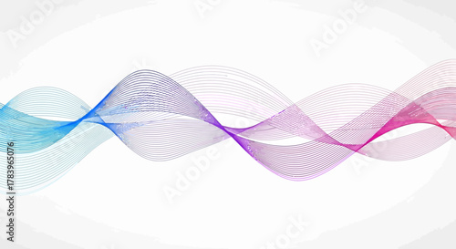 Elegant flowing lines with vibrant gradient colors create a dynamic wave pattern, perfect for modern design projects needing a touch of sophisticated energy