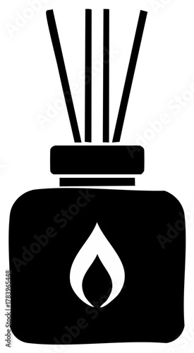 Aromatic Reed Diffuser with Decorative Flame in Black and White, Home Fragrance Concept