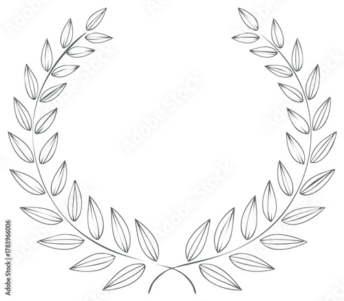 Decorative laurel wreath illustration, symbol of achievement and honor