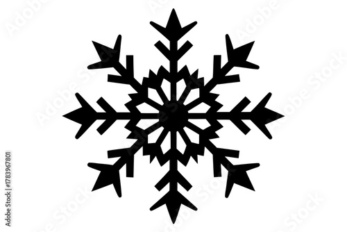 Snowflake vector elements set, snowflake silhouette art 