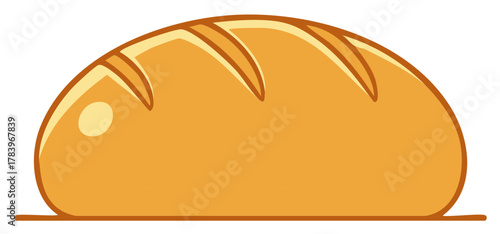 Golden loaf of bread icon simple cartoon vector illustration