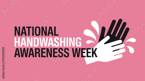 Iconic Handwashing Symbol for National Handwashing Awareness Week, promoting Hygiene, Public Health, and Infection Prevention campaigns, usually observed in December.